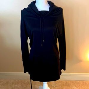 Black cowl neck pullover.